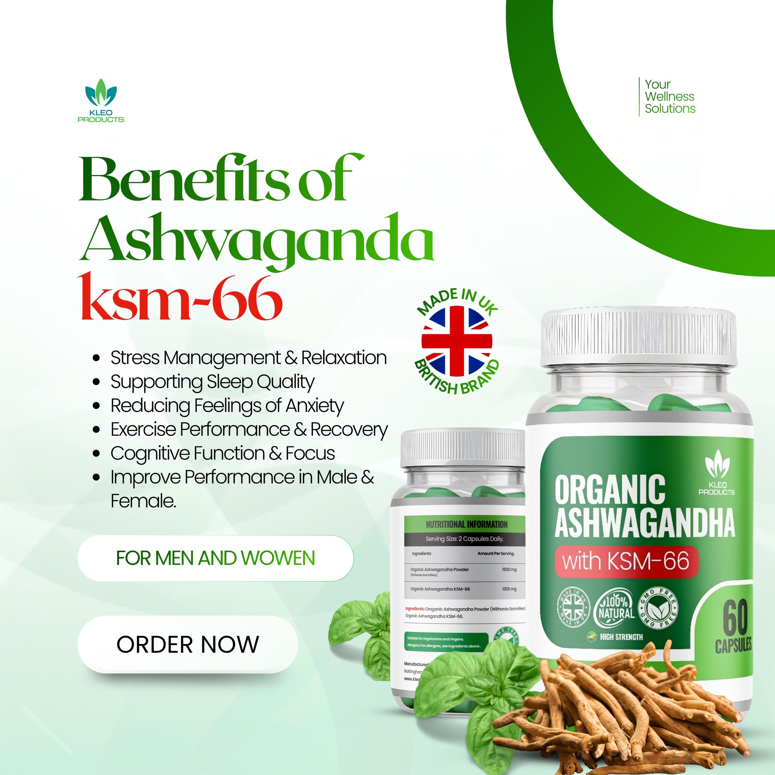 Ashwagandha KSM 66 Complex – High Strength Ashwagandha Capsules 3000mg Enhanced with L-Tryptophan & Vitamin B6 (2 Months Supply) – Vegan, UK Made - Image 2