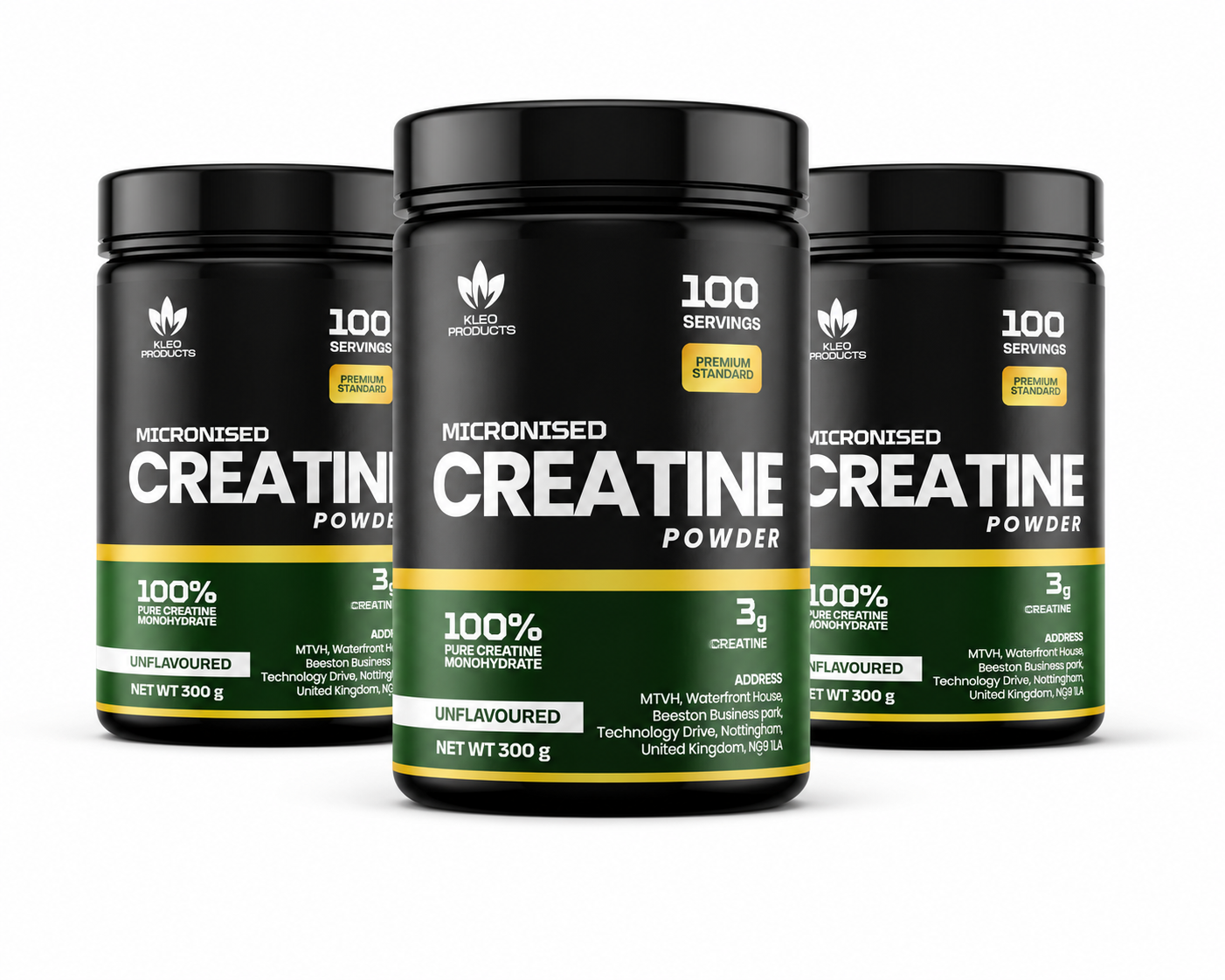 2 Pack, 100% Pure Creatine Monohydrate Powder - 300g - Easy Dissolve Creatine Powder, Unflavoured & Micronised, (4 months supply)Vegan Creatine for Women and Men (3)